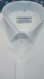 Shivshakti Mantri Linen Readymade White Shirt