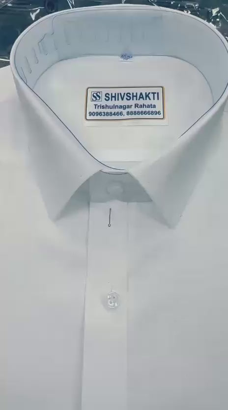 Shivshakti Mantri Linen Readymade White Shirt